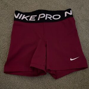 Nike Pro Women's Maroon Athletic Shorts